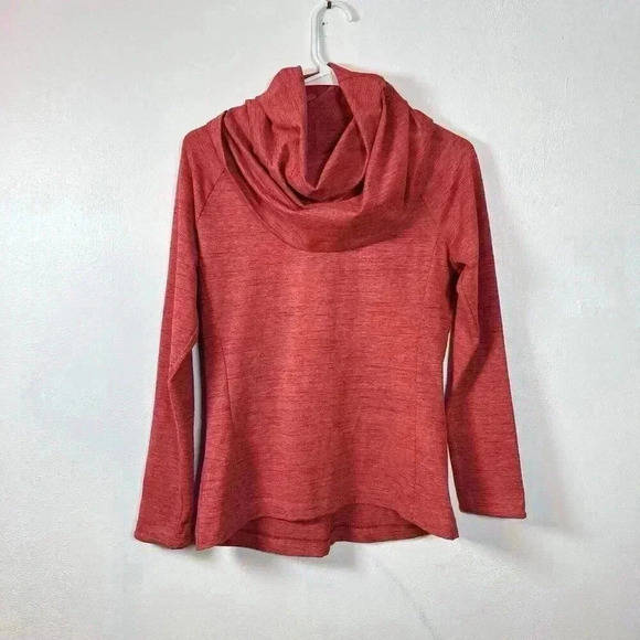 Spyder‎ Womens Top M Red Heather Funnel Cowl Neck Active Athleisure Long Sleeve - Picture 1 of 8